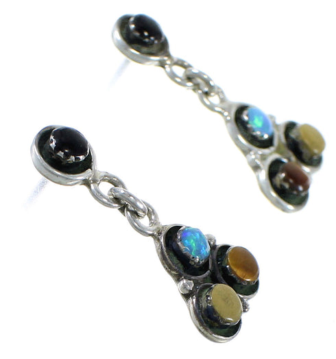 Authentic Sterling Silver Multicolor Post Earrings Jewelry AX49079